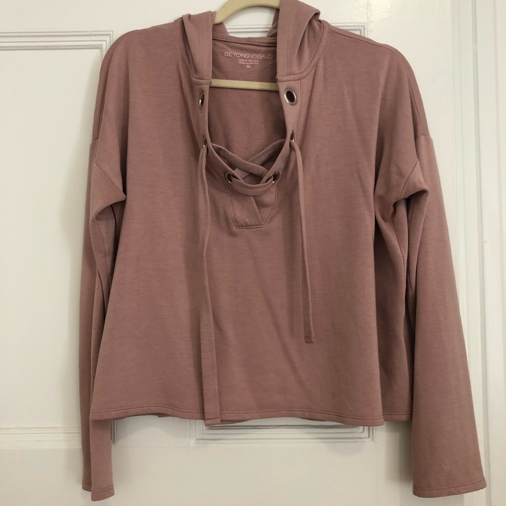 Beyond yoga lace up front hoodie - great condition, barely worn